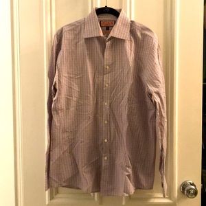 Thomas Pink Check Dress Shirt Size 15 1/2 Slim Fit - LIKE NEW